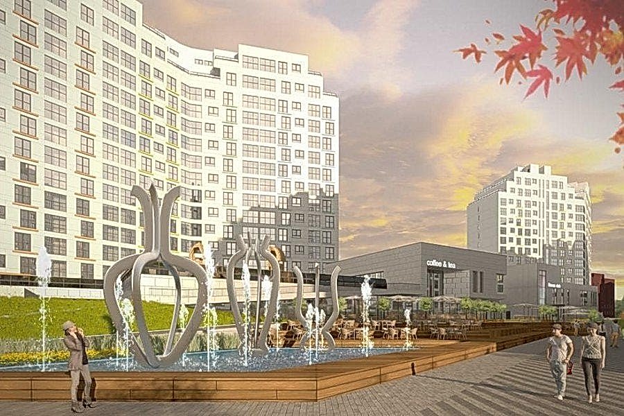 Кухня белого цвета под заказ в МФК 